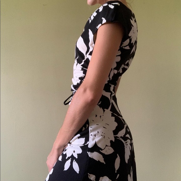 City Triangles vintage 90’s y2k ruched bodice silky floral dress - Picture 4 of 6